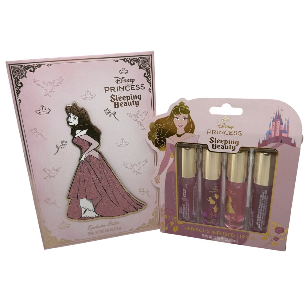 Disney Sleeping Beauty Eyeshadow Palette & Lip Oil 2pc Makeup Gift Set NIB